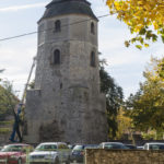 Miejskie mury obronne Strzelec Opolskich baszta przebudowana na dzwonnicę