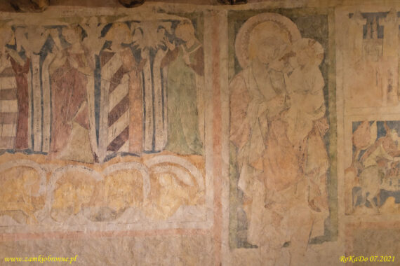 Książęca wieża w Siedlęcinie zachowane polichromie