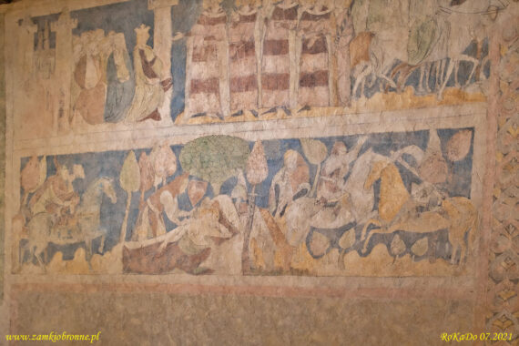 Książęca wieża w Siedlęcinie zachowane polichromie