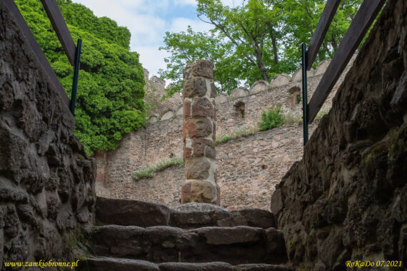 Zamek Chojnik. Pręgierz na zamku średnim.
