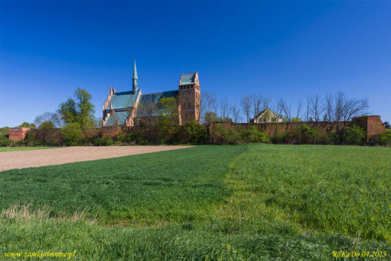 Świecie pozostałości miejskich mur&oacute;w obronnych.