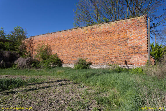 Świecie pozostałości miejskich mur&oacute;w obronnych.